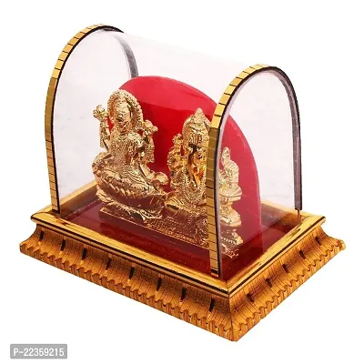 International Gift Gold Metal Lord Ganesh And Maa Lakshmi Idol God Ganpathi And Goddess Laxmi Pooja Mandir-thumb4