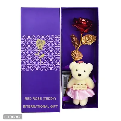International Gift Artificial Rose and Love Stand and Carry Bag (Red)
