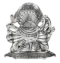 International Gift Silver 5 Mukhi Hanuman Statue with Shehanais Oxidized Finish with Luxury Velvet Box Pack and Beautiful Carry Bag Showpiece for Home Decor (Diya Set of 6 Pics)-thumb2