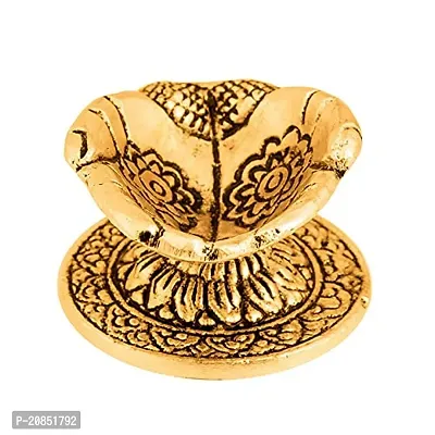 International Gift Cow with Velvet Box (Golden with 6 Diya)-thumb3