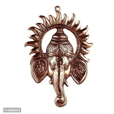 INTERNATIONAL GIFT? Copper Ganesha ji Statue,Ganpati Wall Hanging Sculpture Lord Ganesh Idol Showpiece for Entrance Door Living Room