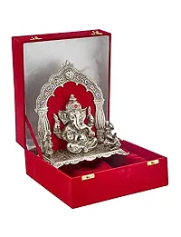 International Gift Silver Ganesh Idol Oxidized Finish with Luxury Velvet Box Pack and Beautiful Carry Bag Showpiece for Home Decor (Diya Set of 6 Pics)-thumb3