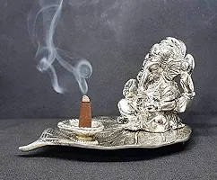 International Gift Silver -Plated Leaf Ganesh Idol With Beautiful Red Velvet Box Packing And With Carry Bag, 10H X 13W X 16L Cm-thumb3
