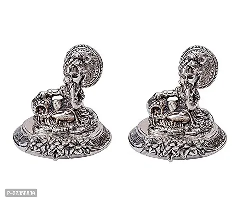 International Gift Silver Metal Laddu Gopal Idol With Beautiful Royal Luxury Velvet Box (Set Of 2)-thumb0