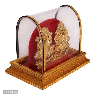 International Gift Gold Metal Lord Ganesh And Maa Lakshmi Idol God Ganpathi And Goddess Laxmi Pooja Mandir-thumb3