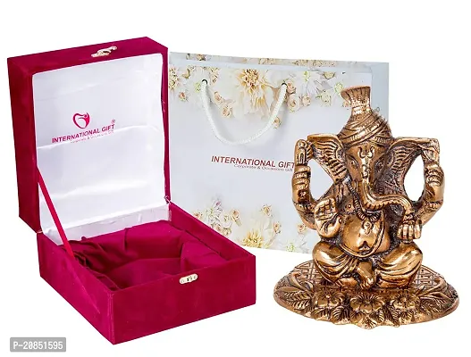 International Gift Pagdi Ganesh with Velvet Box (Copper)-thumb0