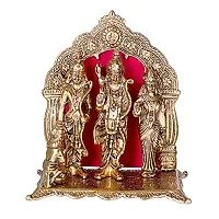 International Gift Copper Metal Ram Darbar Idol with Royal Luxury Red Velvet Box and Beautiful Carry Bag Showpiece for Home Decor and Festival Gift-thumb2