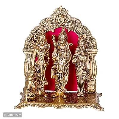 International Gift Copper Metal Ram Darbar Idol with Royal Luxury Red Velvet Box and Beautiful Carry Bag Showpiece for Home Decor and Festival Gift-thumb3