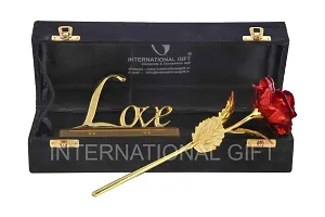 International Gift Red Rose Flower With Love Stand And Luxury Black Gift Box Pack With Smiley Pillow-thumb3