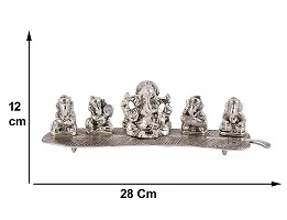 International Gift Silver -Plated Musical Ganesh God Idol Statue With Beautiful Velvet Box Packing And With Carry Bag, 8H X 28W X 6L Cm-thumb2