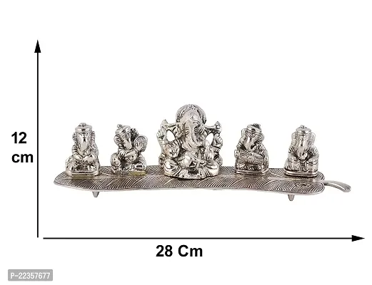 International Gift Silver -Plated Musical Ganesh God Idol Statue With Beautiful Velvet Box Packing And With Carry Bag, 8H X 28W X 6L Cm-thumb3