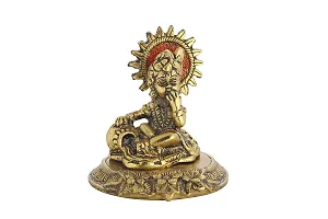 International Gift Gold Aluminum Laddu Gopal Idol With Beautiful Royal Luxury Velvet Box (Set Of 2)-thumb1