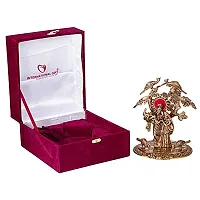 International Gift Copper Radha Krishna Tree Idol with Royal Luxury Red Velvet Box and Beautiful Carry Bag Showpiece for Home Decor and Festival Gift-thumb3