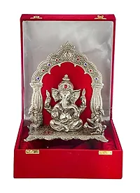 International Gift Silver Ganesh Idol Oxidized Finish with Luxury Velvet Box Pack and Beautiful Carry Bag Showpiece for Home Decor (Diya Set of 6 Pics)-thumb4