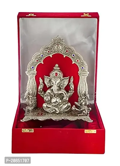 International Gift Silver Ganesh Idol Oxidized Finish with Luxury Velvet Box Pack and Beautiful Carry Bag Showpiece for Home Decor (Diya Set of 6 Pics)-thumb5