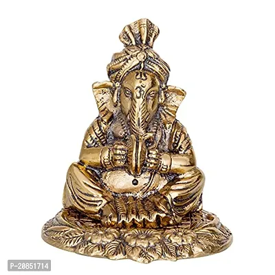 International Gift Copper Metal Ganesh Idol with Cymbal with Royal Luxury Red Velvet Box and Beautiful Carry Bag Showpiece for Home Decor and Festival Gift-thumb3
