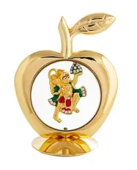 International Gift Golden Blue Pen with Business Card Holder and Golden Apple Shape Hanuman Ji God Idol Car Dashboard and Home Temple-thumb1