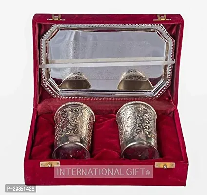 International Gift German Silver Glass with Velvet Box