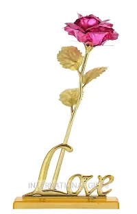 International Gift Artificial Rose Flower with Stand, Gift Box and Carry Bag (Pink Rose)-thumb1