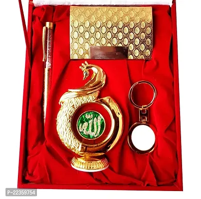 International Gift Gold Brass Sikh Religious Symbol Car Dashboard, 12 Cm-thumb0