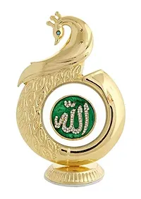 Gold Blue Pen with Business Card Holder and Gold Peacock Shape Allah God Idol Car Dashboard and Home Temple-thumb1