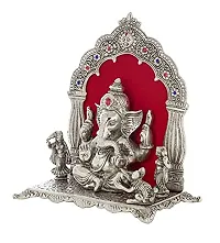 International Gift Silver Ganesh Idol Oxidized Finish with Luxury Velvet Box Pack and Beautiful Carry Bag Showpiece for Home Decor (Diya Set of 6 Pics)-thumb2