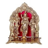 International Gift Copper Ram Darbar Statue with 6 Pics Diya Set with Luxury Velvet Box Pack and Beautiful Carry Bag Showpiece for Home Deacute;cor and Festival Gift-thumb1