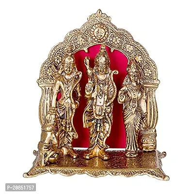 International Gift Copper Ram Darbar Statue with 6 Pics Diya Set with Luxury Velvet Box Pack and Beautiful Carry Bag Showpiece for Home Deacute;cor and Festival Gift-thumb2