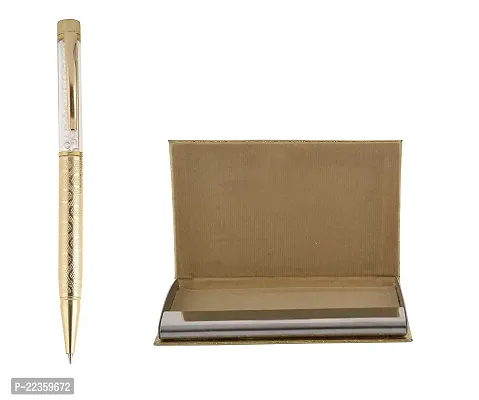 International Gift Gold Metal Pen With Visiting Card Holder With Key Ring And Ganesh Idol With Velvet Box-thumb2