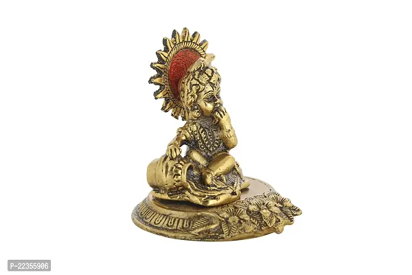 International Gift Gold Aluminum Laddu Gopal Idol With Beautiful Royal Luxury Velvet Box (Set Of 2)-thumb3