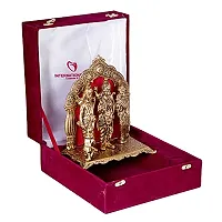 International Gift Copper Metal Ram Darbar Idol with Royal Luxury Red Velvet Box and Beautiful Carry Bag Showpiece for Home Decor and Festival Gift-thumb4