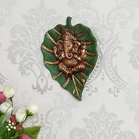 INTERNATIONAL GIFT? Green Ganesha ji Statue,Ganpati Wall Hanging Sculpture Lord Ganesh Idol Showpiece for Entrance Door Living Room Metal Decorative Wall Ganesh Ganpati Home Decor Statue Gift-thumb1