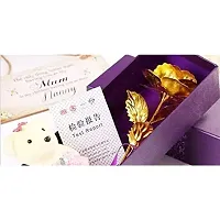 International Gift Artificial Rose and Love Stand Gift Box and Carry Bag (Golden, 1 Piece)-thumb1