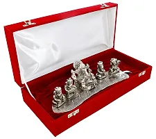 International Gift Silver -Plated Musical Ganesh God Idol Statue With Beautiful Velvet Box Packing And With Carry Bag, 8H X 28W X 6L Cm-thumb2