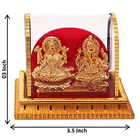 International Gift Gold Metal Lord Ganesh And Maa Lakshmi Idol God Ganpathi And Goddess Laxmi Pooja Mandir-thumb1
