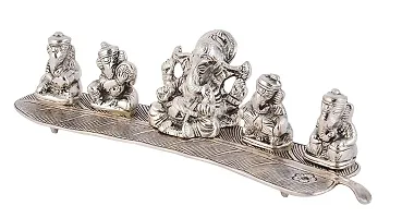 International Gift Silver -Plated Musical Ganesh God Idol Statue With Beautiful Velvet Box Packing And With Carry Bag, 8H X 28W X 6L Cm-thumb3