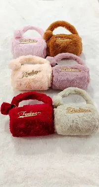 Le Delite Fur Sling Bag 1 Piece Mini Cute Small Size Little Purse Handbag for Girls Kids Women/Coin Pouch Make up Vanity Wallet Pouch Multicolor (Random Colors)-thumb3