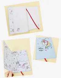 Le Delite Unicorn theme party favor supplies return gifts for kids/combo of 3 hardbound scrapbook journal diaries with water pen (pack of 3 diaries with 3 water pen)-thumb1