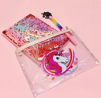 Le Delite Cardboard Water Glitter Diary With Unicorn Fan Head Pen, Unicorn Cardboard Pad, Multicolor, Pack Of 1-thumb3