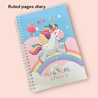 LE DELITE Unicorn Stationary Combo Gift for Girls Kids - Water Glitter Pouch , Lava Pen , Pencil ,Eraser , Bookmark /Stationary Set Diary for School , Kitty Multicolor Stylish Pen / Gift Set-thumb3