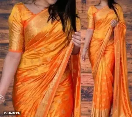 Beautiful Art Silk Jacquard Saree with Blouse Piece For Women