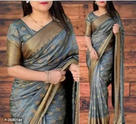 Beautiful Art Silk Jacquard Saree with Blouse Piece For Women-thumb0