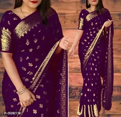 Beautiful Art Silk Jacquard Saree with Blouse Piece For Women-thumb0