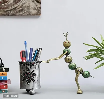 Iron Multicolor Ant Pen Holder Figurine