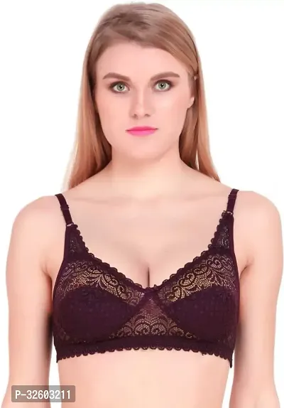 Stylish Purple Cotton Blend Solid Bras For Women-thumb0