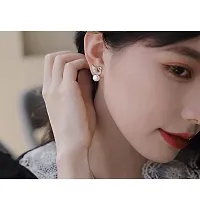 Korean Cute Dove pearl studs Zircon, Pearl Alloy Stud Earrings-thumb1