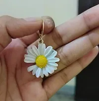 RV YUWON Trendy Daisy/Sunflower Earrings (White) For women and girls-thumb1