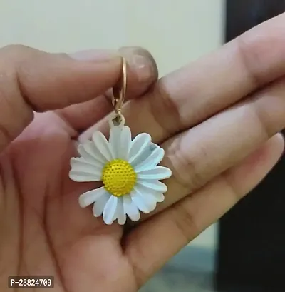 RV YUWON Trendy Daisy/Sunflower Earrings (White) For women and girls-thumb2