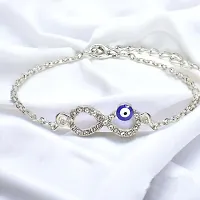 Combo of 2 Evil Eye Infinity bracelet, Nazr bracelet, chain infinity bracelet (Silver)-thumb1