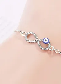 Combo of 2 Evil Eye Infinity bracelet, Nazr bracelet, chain infinity bracelet (Silver)-thumb4